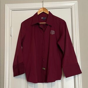 Texas A&M Women's Maroon Button Down Shirt